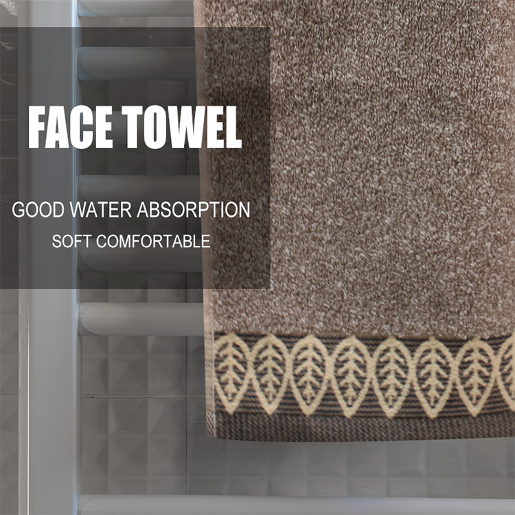 brown face towel with logo