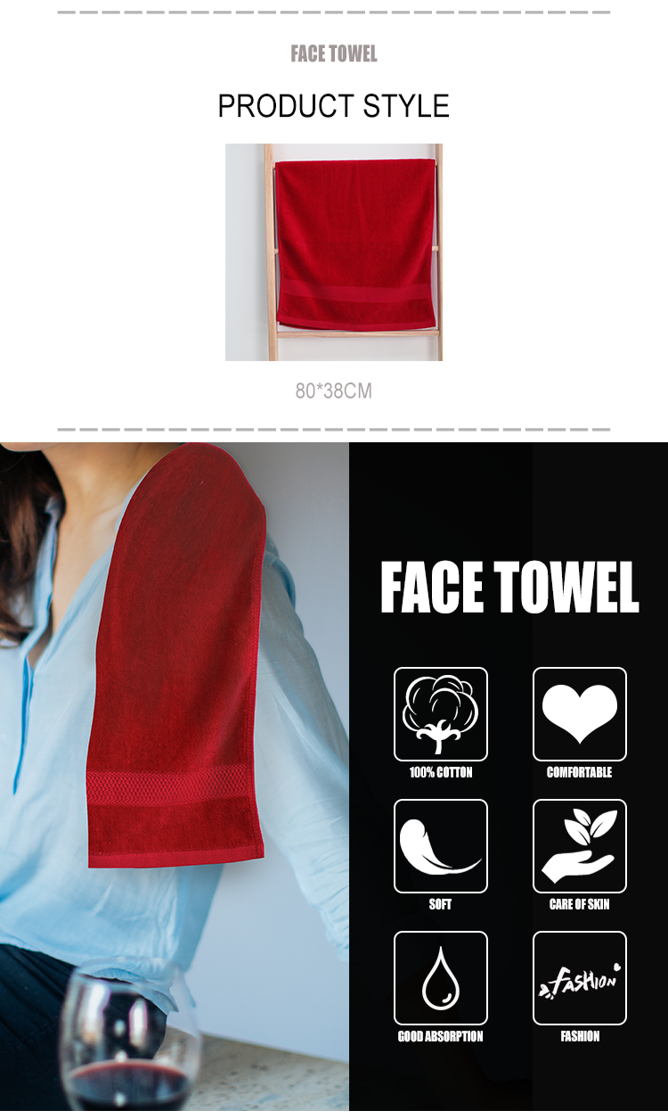 red face towel