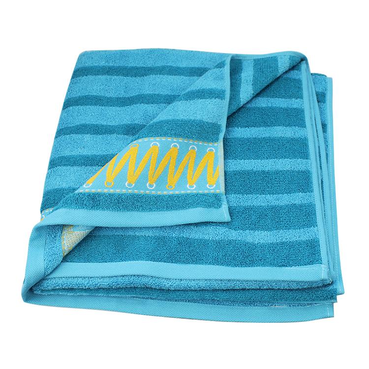 Striped towel for bathroom