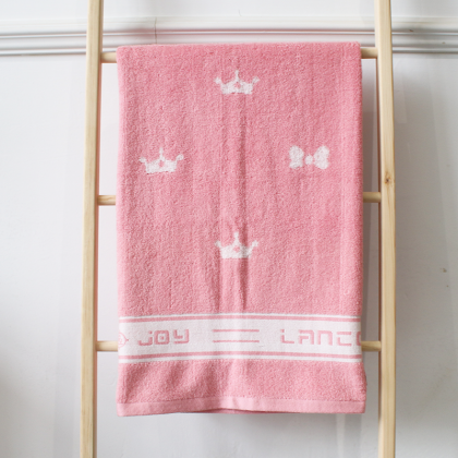 Bow jacquard design bath towel