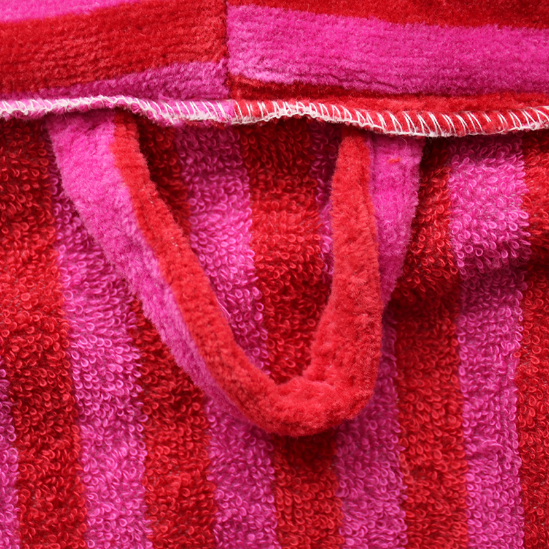 Striped poncho towel for bathroom